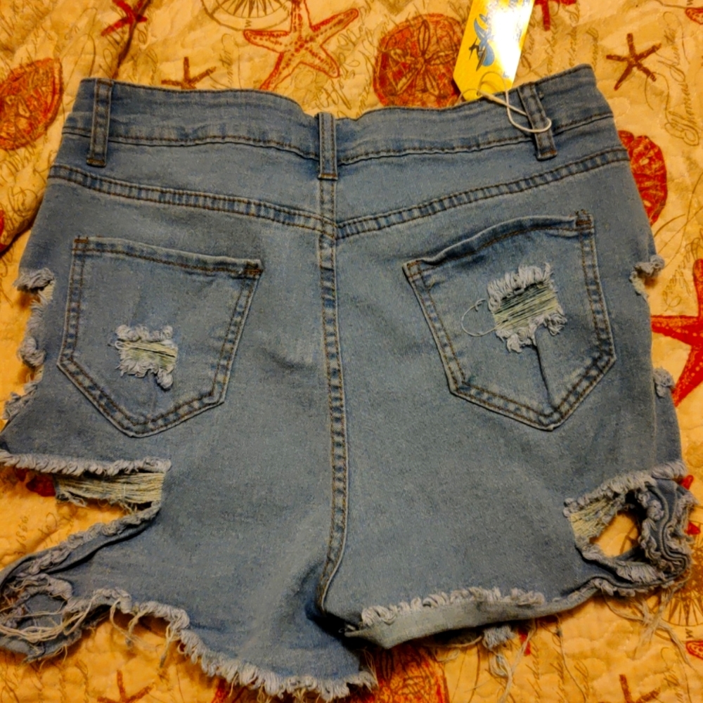 High waisted jean shorts